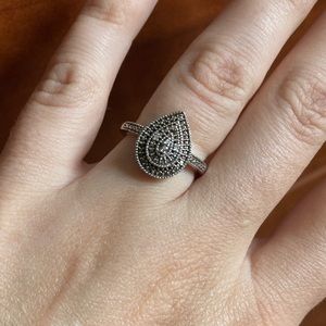 Diamond Accent Vintage-Style Pear-Shaped Ring